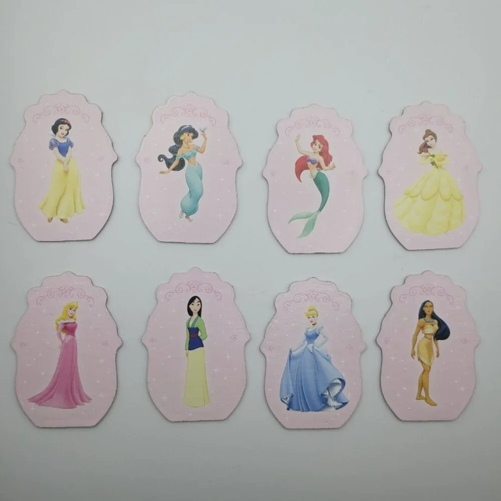 Disney Monopoly Junior Princess Replacement Pieces Tokens Cupcake Topper 8 Piece